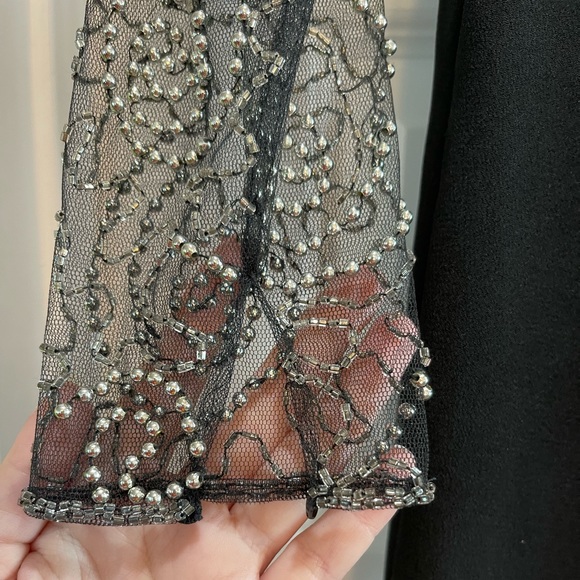 Vintage Showstopper Gown Illusion Beaded Back and Sleeves - Picture 7 of 16